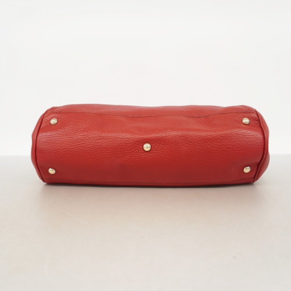 Gucci Bamboo Handbag 323660 Leather Red Champagne Women's - Picture 3 of 15